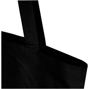 Madras Blend 140 g/m² Tragetasche aus GRS-recycelter Baumwolle 7L Schwarz