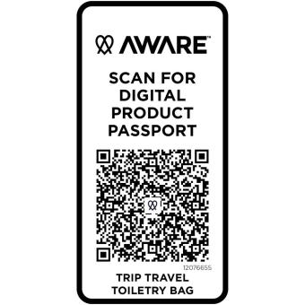 Trip Aware™ recycled travel toiletry bag 6L Light blue/blue pusher