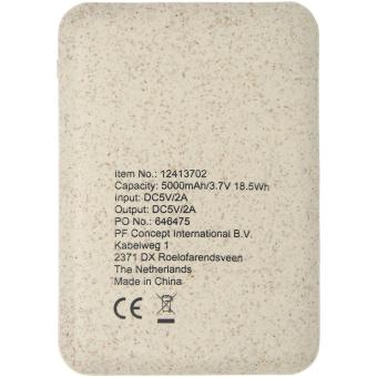 Asama 5000 mAh Powerbank aus Weizenstroh Beige