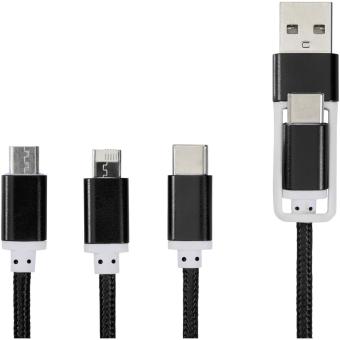 Versatile 5-in-1 charging cable Black