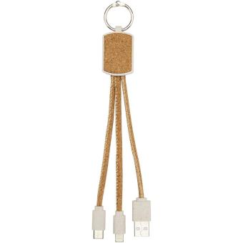 Bates Weizenstroh und Kork 3-in-1 Ladekabel Natur