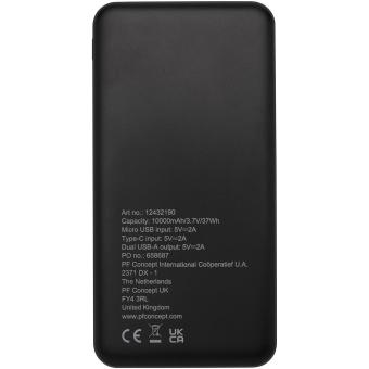 Loop 10.000 mAh recycled plastic power bank Black