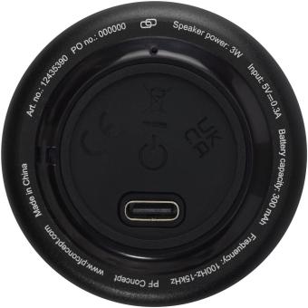 Rise 3 W Mini-Bluetooth®-Lautsprecher aus recyceltem RCS Aluminium Schwarz