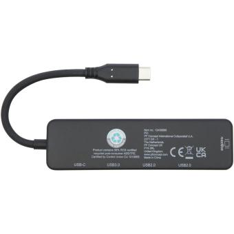 Loop RCS recycled plastic multimedia adapter USB 2.0-3.0 with HDMI port Black