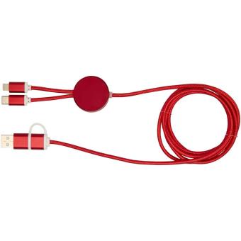 Alasia 150 cm 5-in-1 Kabel aus recyceltem Kunststoff für Datenübertragung und 27W Schnellladung Rot