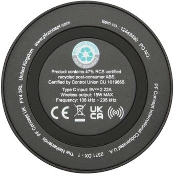 Freal 15W Kabelloses Ladepad aus recyceltem Kunststoff Schwarz