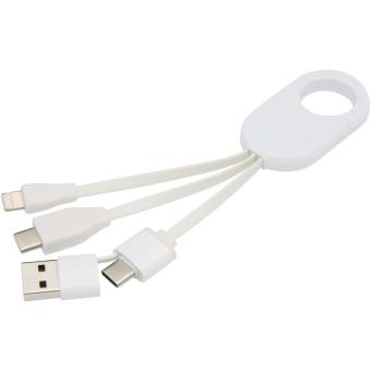 Troop 4-in-1 recycled plastic charging cable White