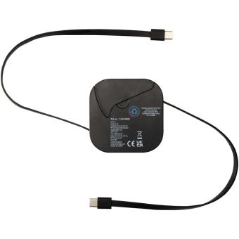 Gloas Aufrollbares 5 in 1 Kabel aus Recyclingmaterial mit Datensynchronisierung und 100 W Schnellladefunktion sowie Smartphone Toolkit Schwarz