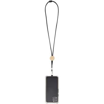 Adhab smartphone lanyard with bamboo details Black