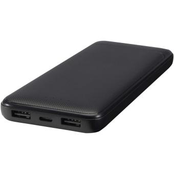 Adhil 10 W 10.000 mAh Powerbank aus recyceltem Kunststoff mit 2 integrierten Kabeln Schwarz