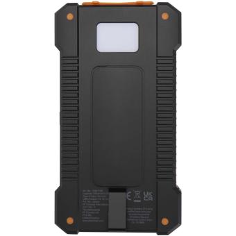Altair 5000 mAh 10W recycled plastic rugged solar power bank with built-in torch Black