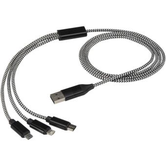 Alphecca 5-in-1-Ladekabel aus recyceltem Aluminium und RPET Schwarz