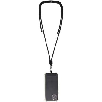 Vega verstellbares, recyceltes Smartphone Lanyard Schwarz