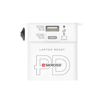 SKROSS® MUV AC65PD world adapter with USB-C cable White