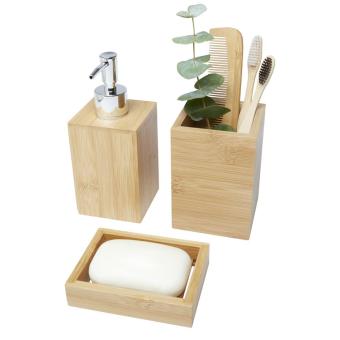 Hedon 3-teiliges Bambus Badezimmer-Set Natur