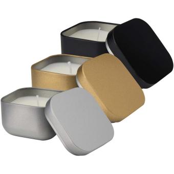 Tindra Quadratische Zinnkerze mit Vanille Duft Silber matt