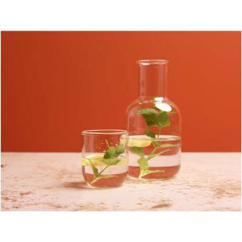 Amelie Set aus Glaskaraffe und Tasse, matt Transparent