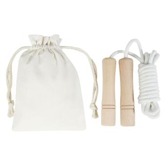 Denise wooden skipping rope in cotton pouch Wooden