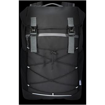 Aqua 15,6" GRS recycelter wasserabweisender Laptop-Rucksack 23 L Schwarz