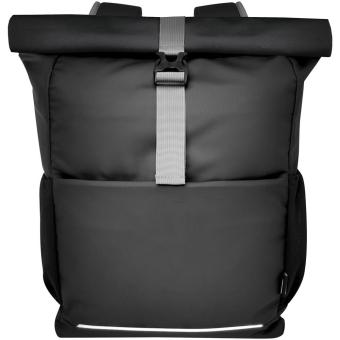 Aqua 15" GRS recycled water resistant roll-top bike bag 20L Black