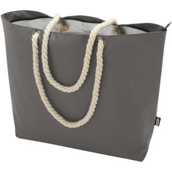 Panama GRS recycled beach cooler tote bag with cord handles 23L Convoy grey