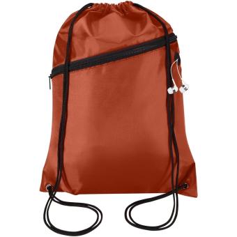Oriole RPET drawstring bag with zipped front pocket 5L Brick