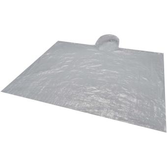 Fog poncho in round plastic container with carabiner White