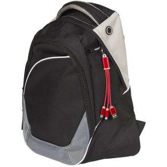 Metal 3-in-1 charging cable with keychain Red