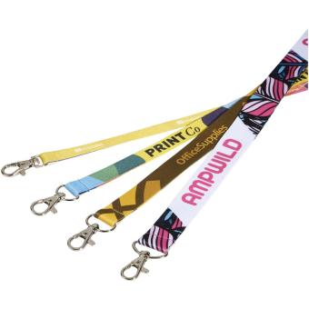 Addie sublimation lanyard with safety breakaway, black/white Black/white | 25mm