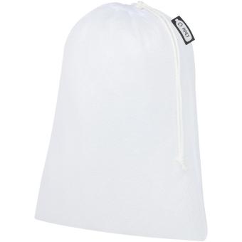 Recycled polyester grocery bag 25x32 cm White