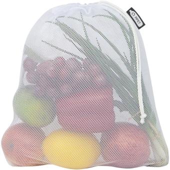 Set of 3 recycled polyester grocery bags White