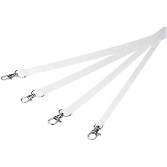 Leia Sublimation RPET-Lanyard mit 2 Metallhaken, weiß Weiß | 10mm