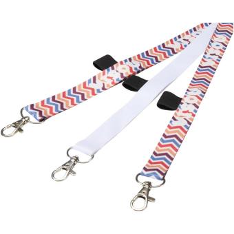 Neve sublimation lanyard with loop, black/white Black/white | 20mm
