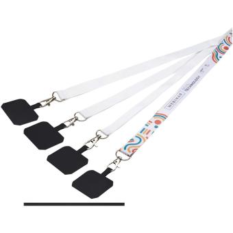 Addie Sublimation Lanyard mit Telefonhalterung und Sicherheitsverschluss, schwarz/weiss Schwarz/weiss | 10mm