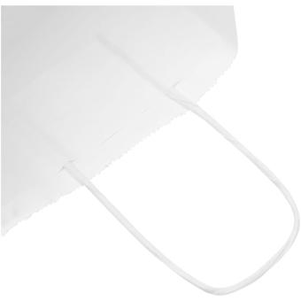 Kraftpapiertasche 80 g/m² mit gedrehten Griffen – klein Weiß