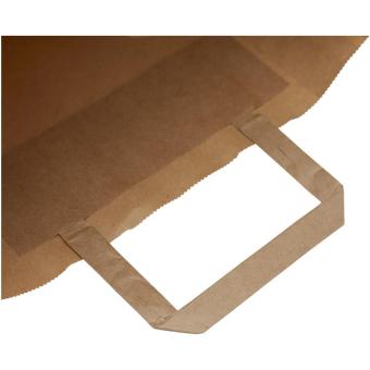 Kraftpapiertasche 80-90 g/m² mit flachen Griffen – mittel Natur