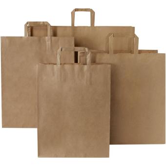 Kraftpapiertasche 80-90 g/m² mit flachen Griffen – 32 × 12 × 40 cm Natur