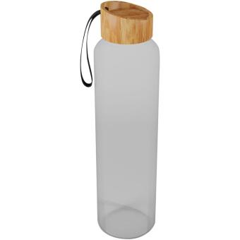 SCX.design D21 550 ml borosilicate glass bottle with recycled silicone sleeve and bamboo lid Black