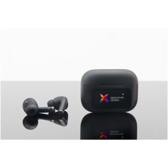 SCX.design E26 ANC earbuds with interactive touchscreen charging case Black