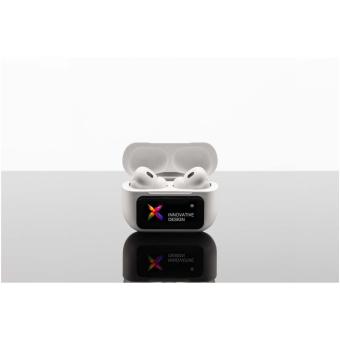 SCX.design E26 ANC earbuds with interactive touchscreen charging case White