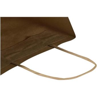 Kraft Papiertüte aus 120 g/m² Kraftpapier mit gedrehten Tragegriffen – 18 x 9 x 23 cm Natur