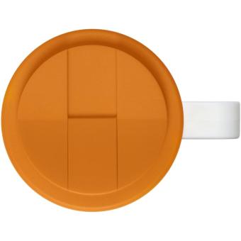 Brite-Americano® Grande 350 ml mug with spill-proof lid White/orange
