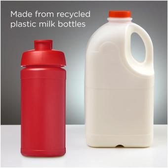 Baseline 500 ml recycelte Sportflasche mit Klappdeckel Rot