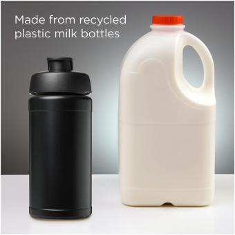 Baseline 500 ml recycled sport bottle with flip lid Black/black