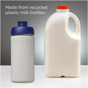 Baseline 500 ml recycled sport bottle with flip lid, natural Natural, blue