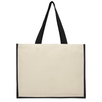 Varai 320 g/m² canvas and jute shopping tote bag 23L Black