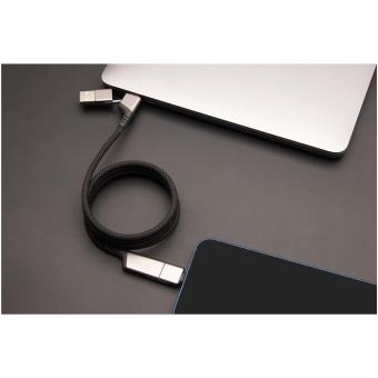 SCX.design C52 100W 4-in-1 rPET magnetic ultra fast charging cable Silver grey