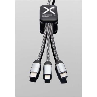 SCX.design C33 60W Typ C Ladekabel mit doppeltem Leuchtlogo Rauch grau