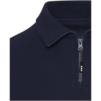 Apollo 245 g/m² long sleeve unisex half zip polo, navy Navy | 3XS