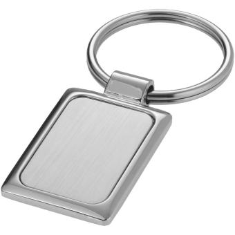 Sergio rectangular metal keychain Silver